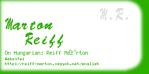 marton reiff business card